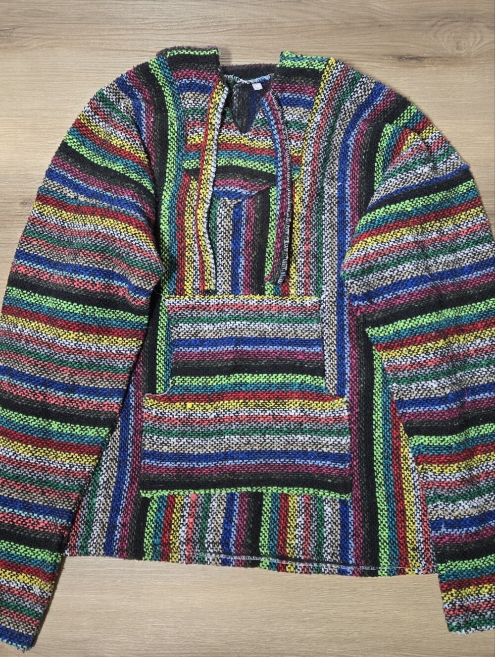 Men’s Multicolor Striped Knit Hoodie Sweatshirt